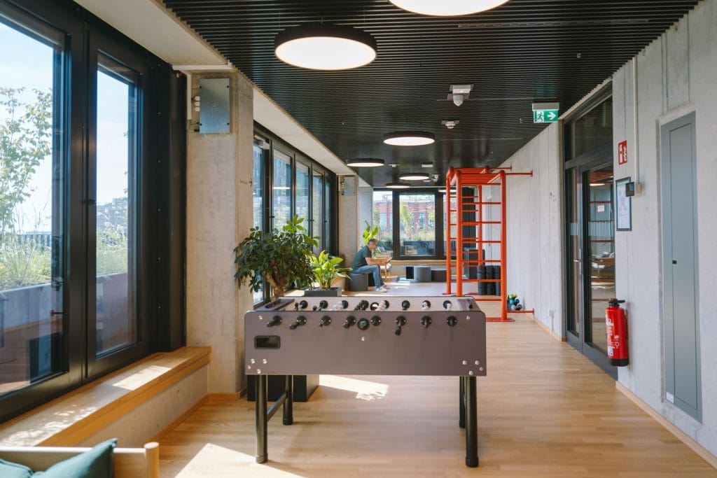 Playground and fitness corner, with soccer or table tennis table for your breaks!